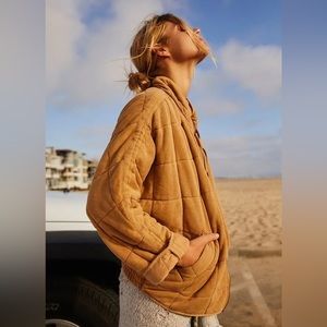 Free People: Dolman Quilted Jacket in Toasted Coconut